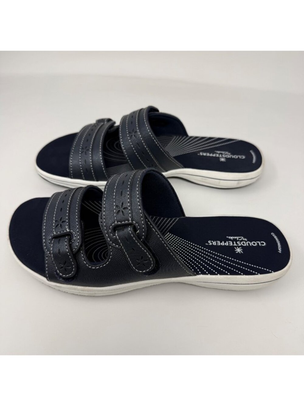 Clarks By Cloudsteppers Blue Denim Sandals Womens Size 9 M